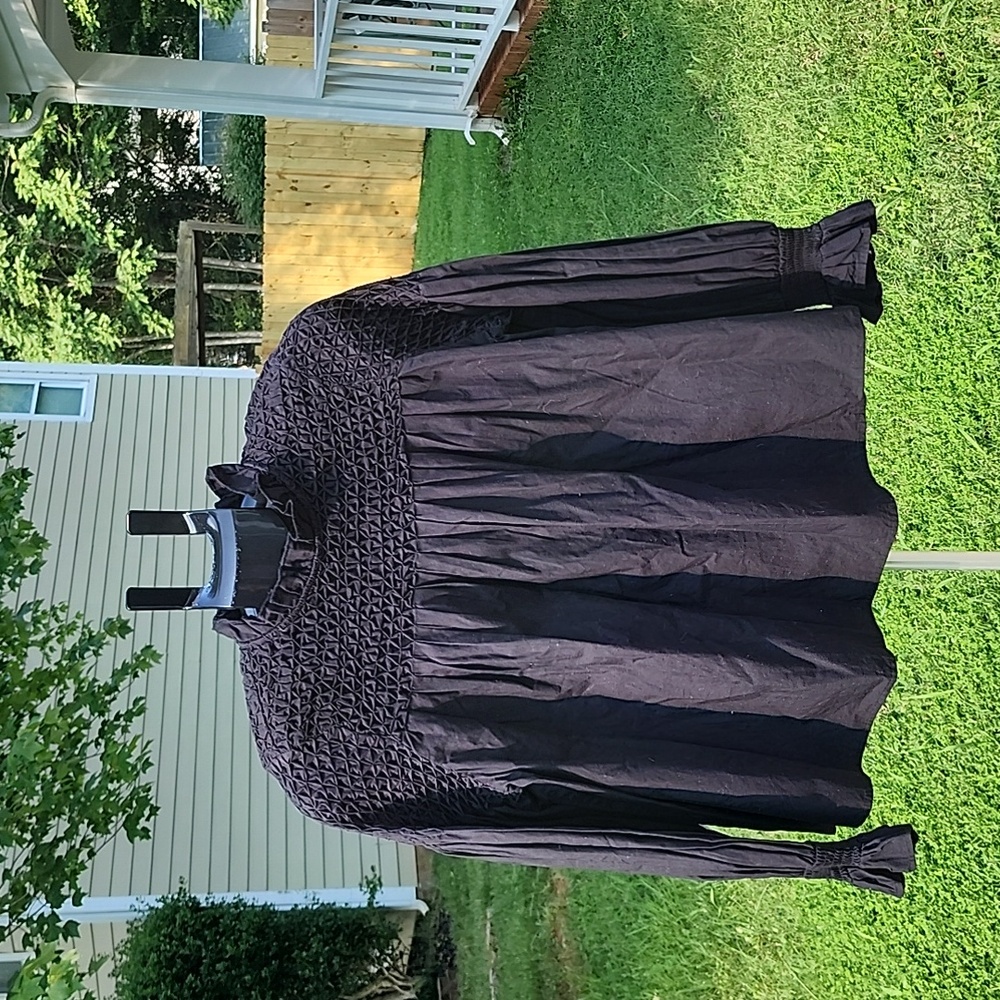 Maeve by Anthropologie Black Pintuck Blouse Shirt Top Size 0 New with Tags